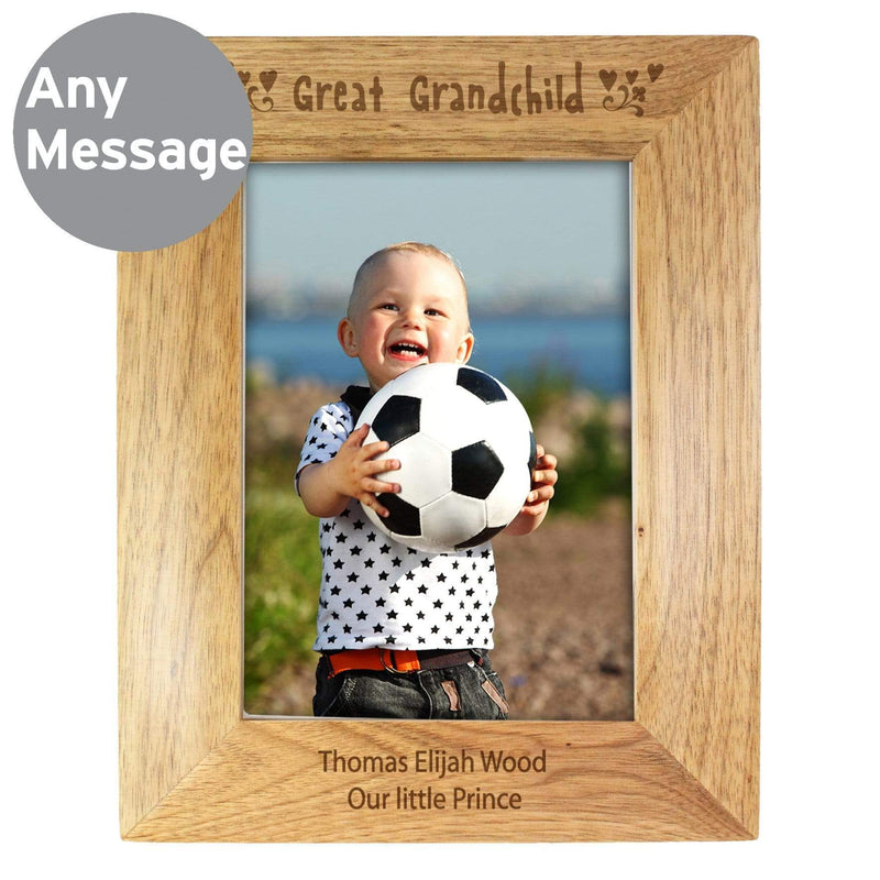 Personalised Memento Wooden Personalised Great Grandchild 5x7 Wooden Photo Frame