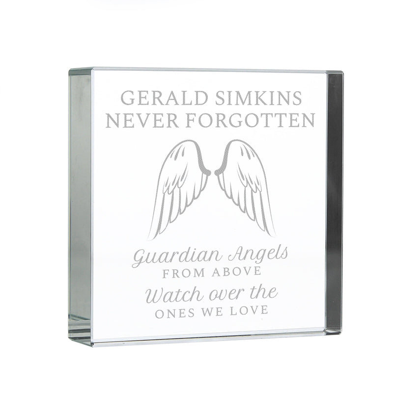 Personalised Memento Ornaments Personalised Guardian Angel Wings Large Crystal Token