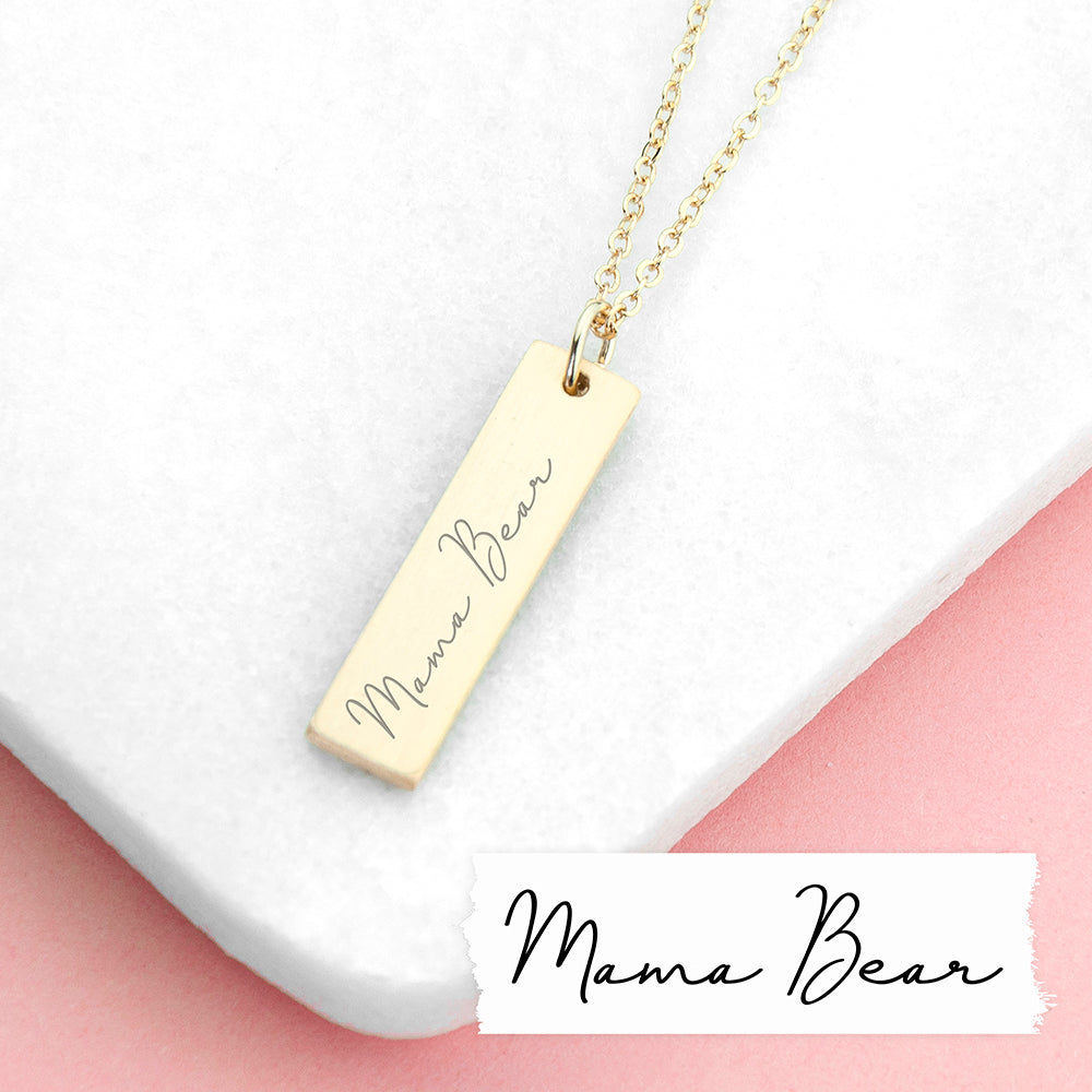 Personalised Handwriting Bar Necklace