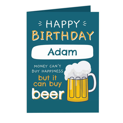 Personalised Memento Greetings Cards Personalised Happy Birthday Beer Card