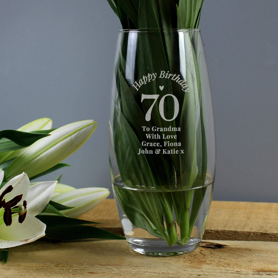 Personalised Memento Personalised Happy Birthday Bullet Vase