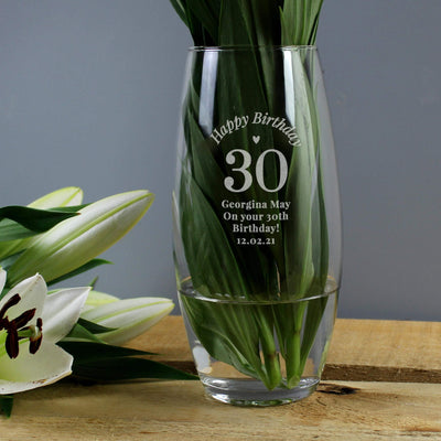 Personalised Memento Personalised Happy Birthday Bullet Vase
