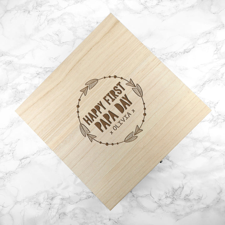 Personalised Happy First Papa Day Box