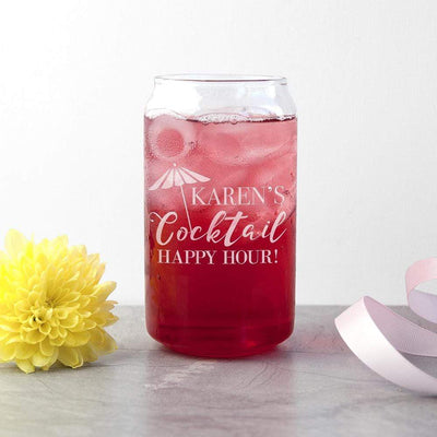 Treat Personalised Happy Hour Can Glass