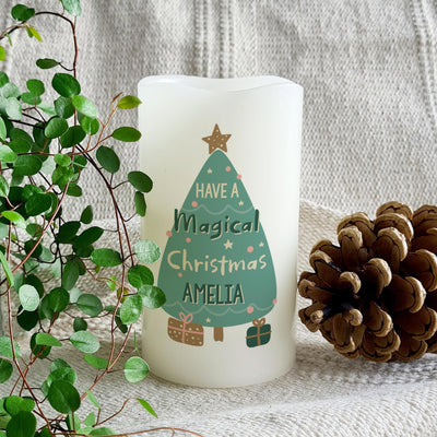 Personalised Memento Personalised Have A Magical Christmas LED Candle