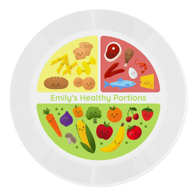 Personalised Memento Mealtime Essentials Personalised Healthy Eating Portions Plastic Plate