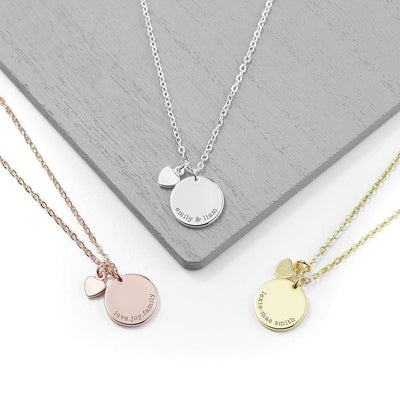 Treat Personalised Heart And Disc Family Necklace