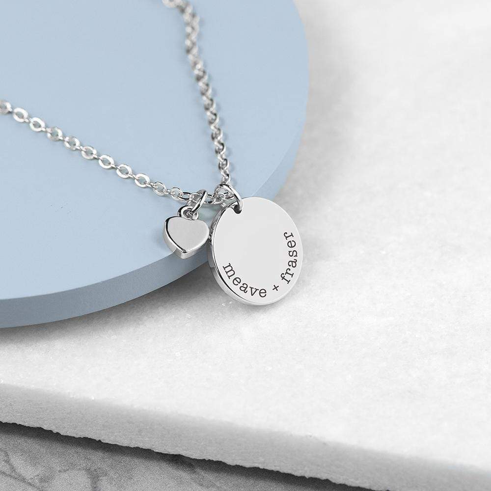 Treat Personalised Heart And Disc Family Necklace