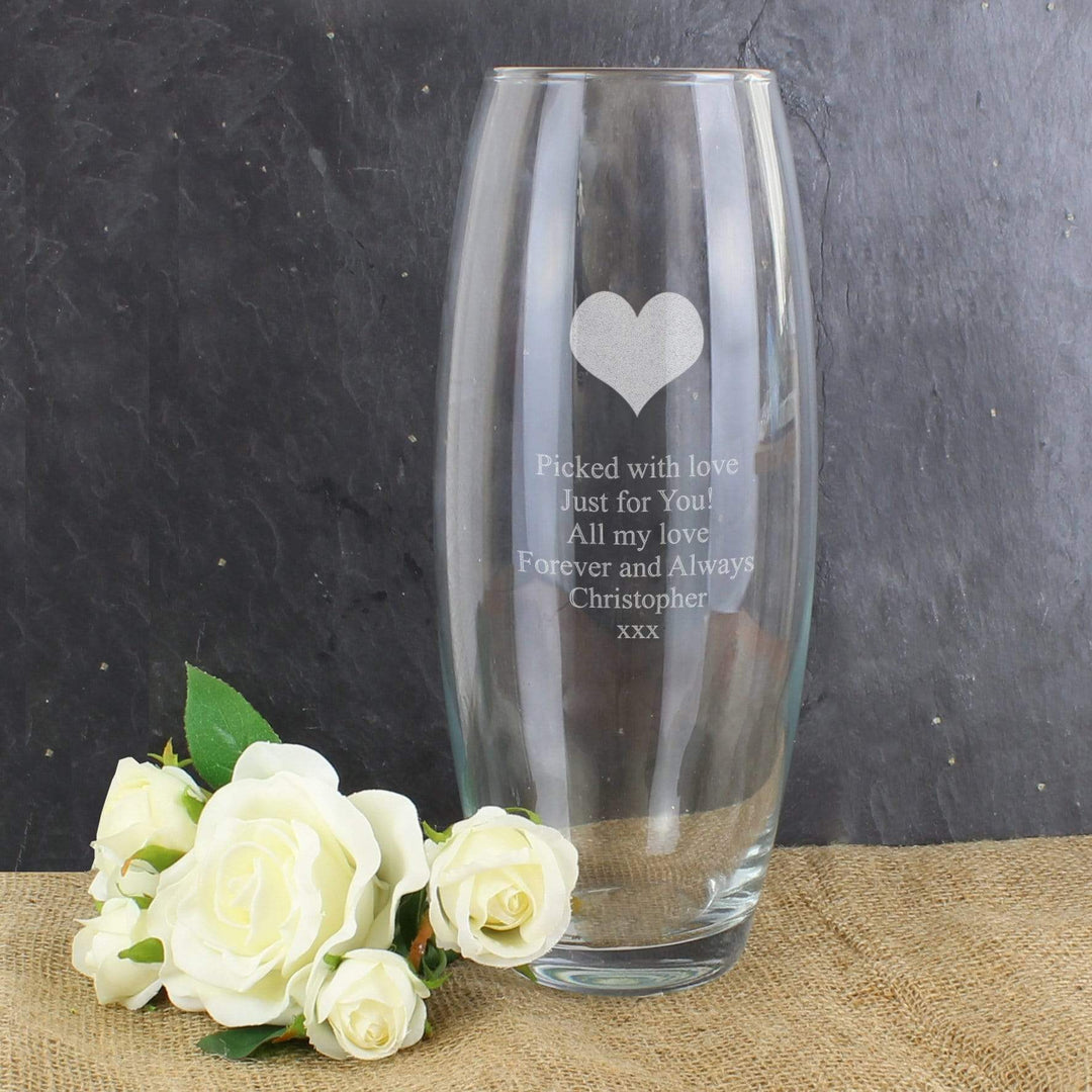 Personalised Memento Vases Personalised Heart Bullet Vase