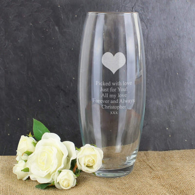 Personalised Memento Vases Personalised Heart Bullet Vase