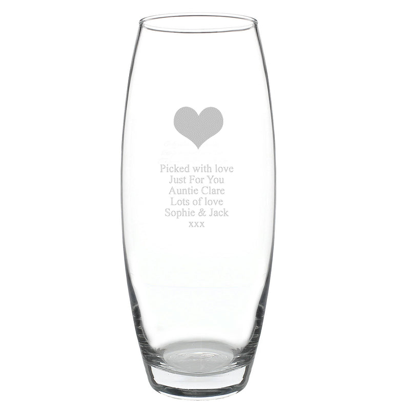 Personalised Memento Vases Personalised Heart Bullet Vase