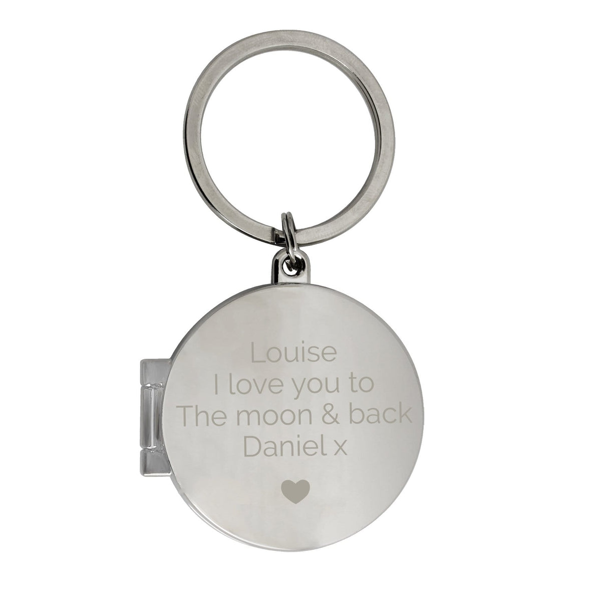 Personalised Memento Keepsakes Personalised Heart Motif Round Photo Keyring