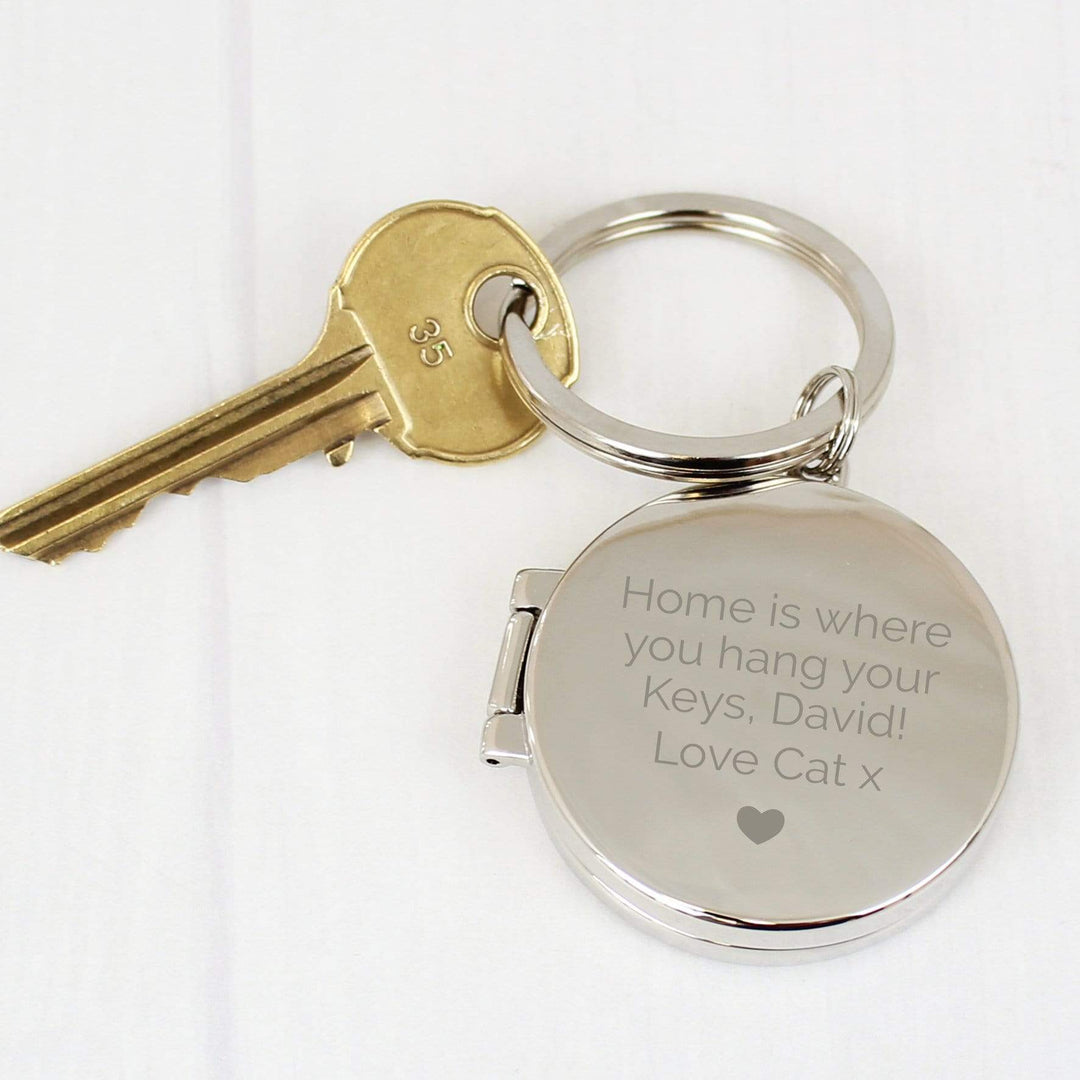 Personalised Memento Keepsakes Personalised Heart Motif Round Photo Keyring
