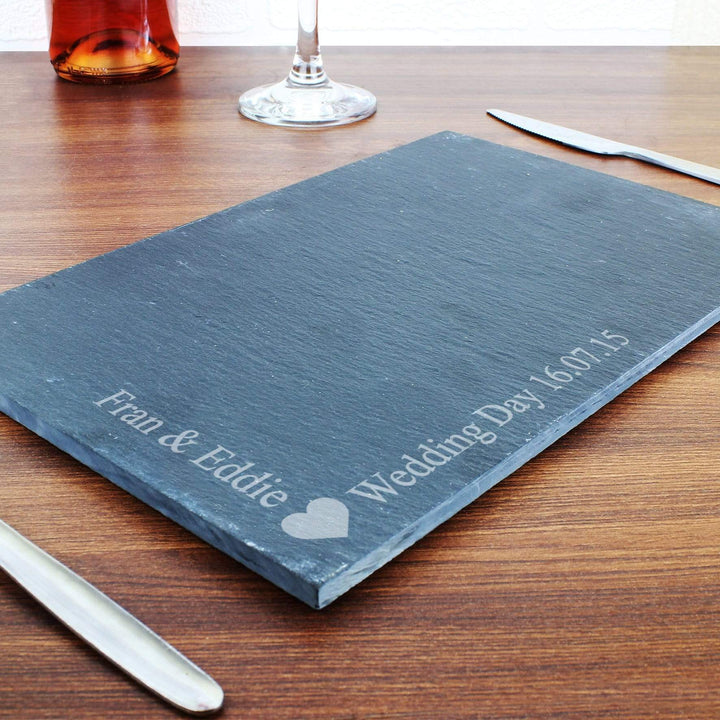 Personalised Memento Kitchen, Baking &amp; Dining Gifts Personalised Heart Motif Slate Placemat