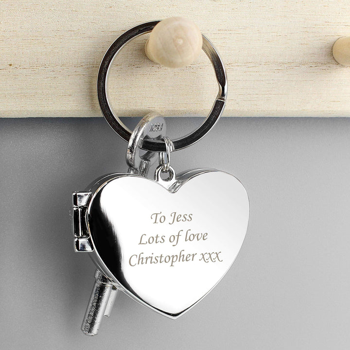 Personalised Memento Personalised Heart Photoframe Keyring