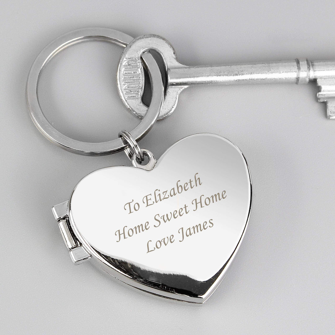 Personalised Memento Personalised Heart Photoframe Keyring