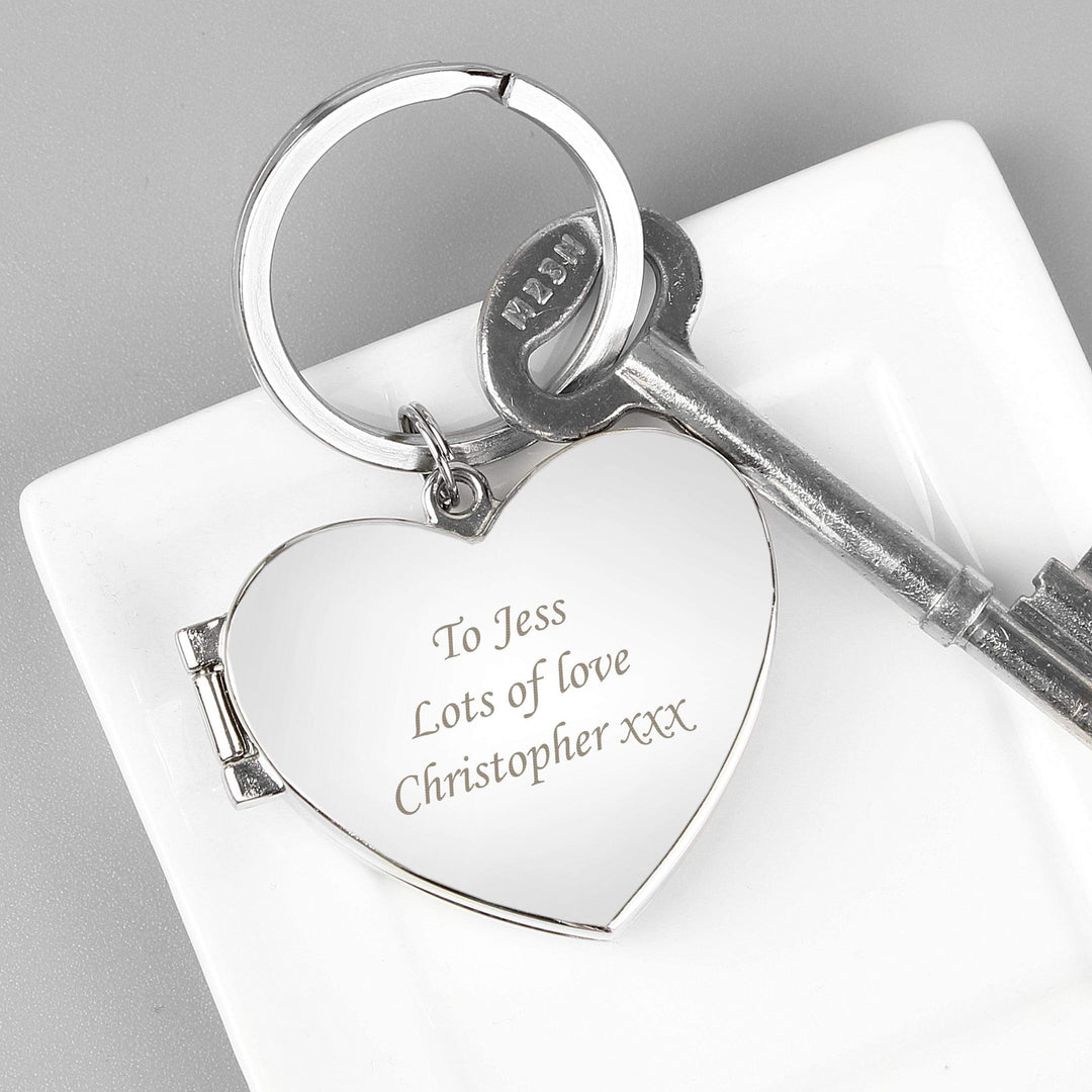 Personalised Memento Personalised Heart Photoframe Keyring