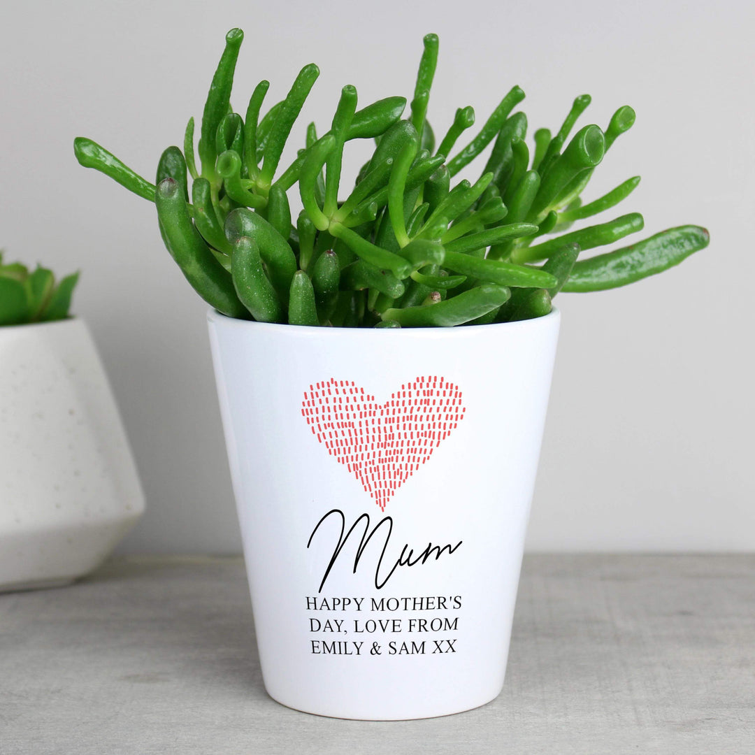 Personalised Memento Personalised Heart Plant Pot
