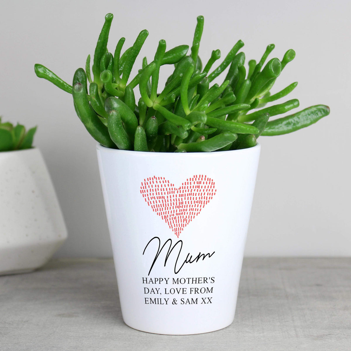 Personalised Memento Personalised Heart Plant Pot