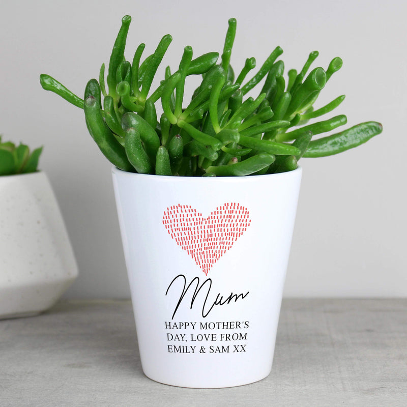 Personalised Memento Personalised Heart Plant Pot