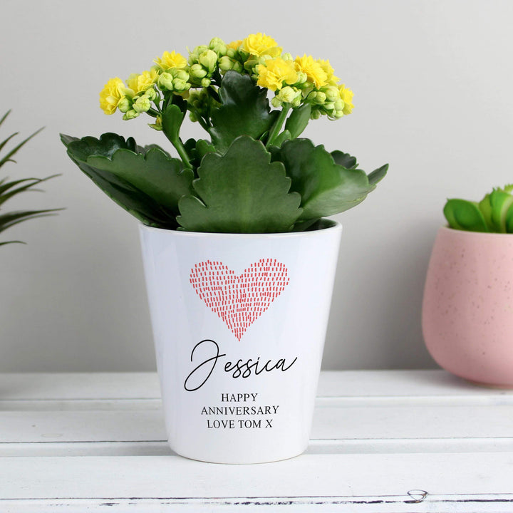 Personalised Memento Personalised Heart Plant Pot