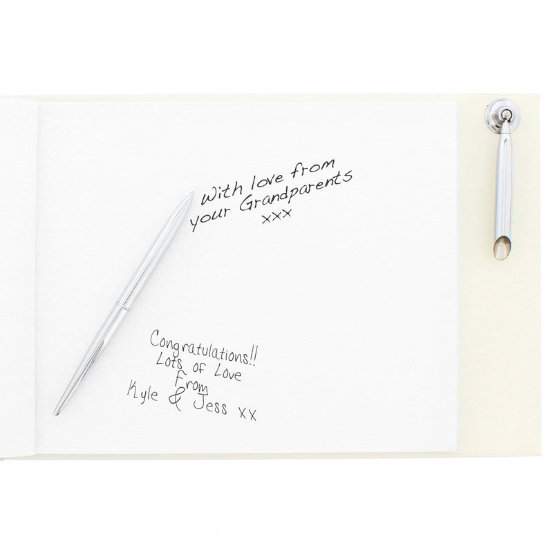Personalised Memento Photo Frames, Albums and Guestbooks Personalised Hearts Design Hardback Guest Book & Pen