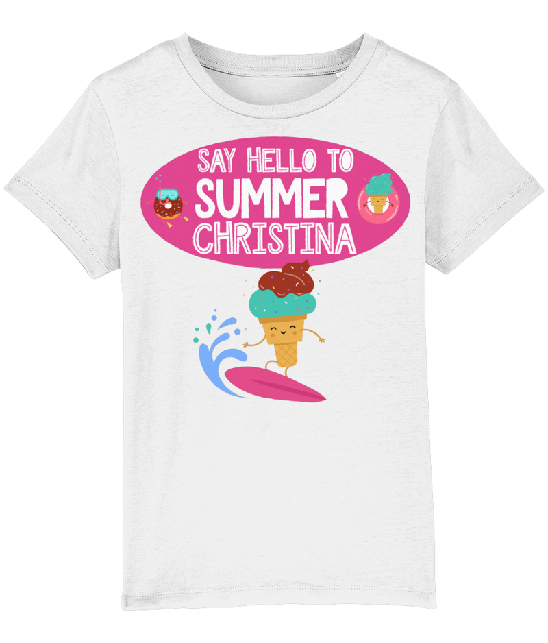 The Little Personal Shop T-Shirt / 3-4 years / White Personalised Hello Summer