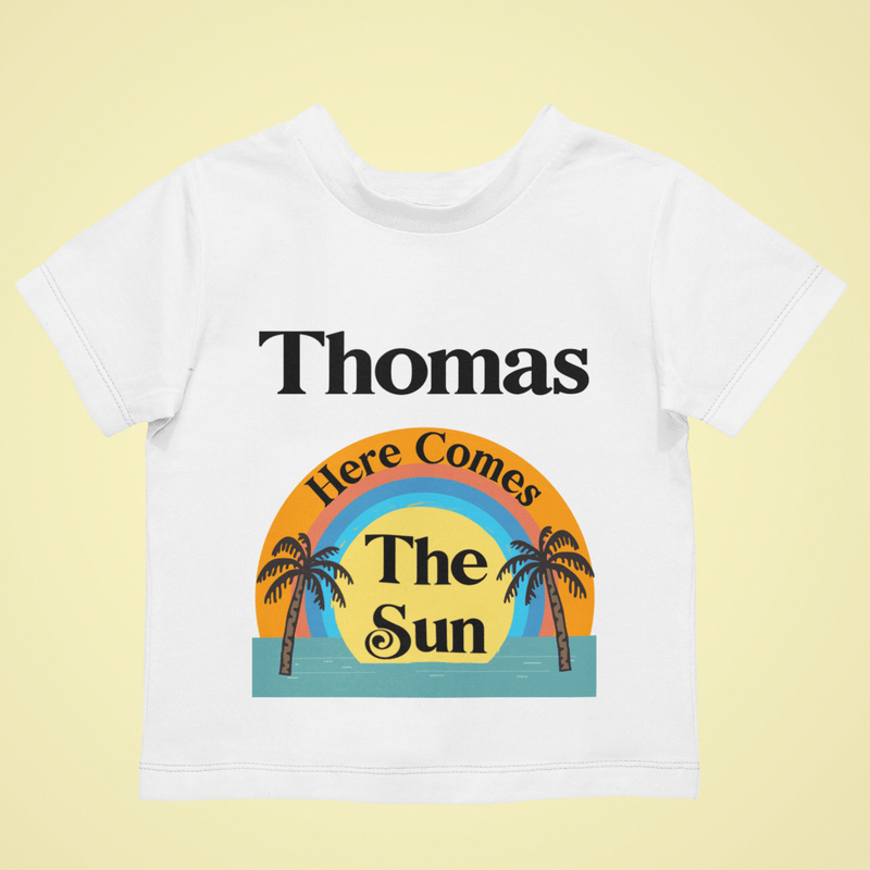 The Little Personal Shop Personalised Here Comes The Sun T-Shirt