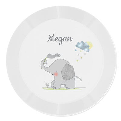 Personalised Memento Mealtime Essentials Personalised Hessian Elephant Plastic Plate