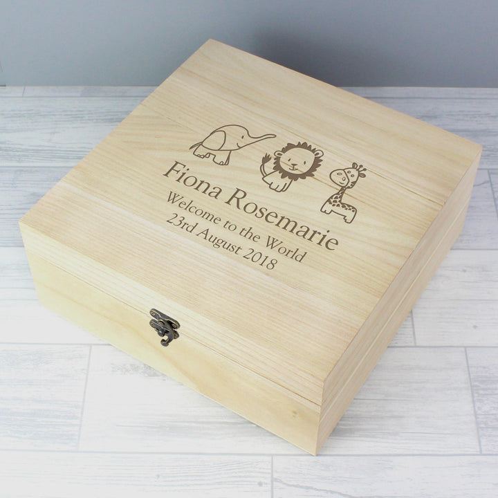 Personalised Memento Personalised Hessian Friends Large Wooden Keepsake Box