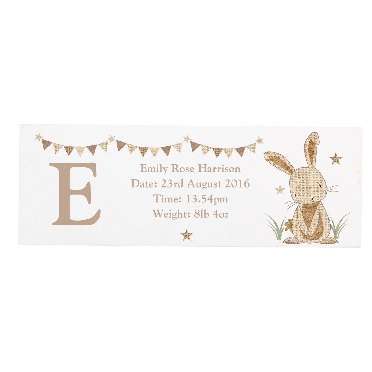 Personalised Memento Hanging Decorations & Signs Personalised Hessian Rabbit Wooden Block Sign