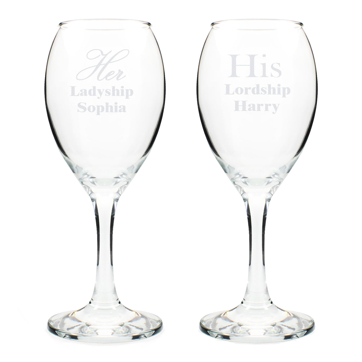Personalised Memento Glasses & Barware Personalised His & Her Wine Glass Set
