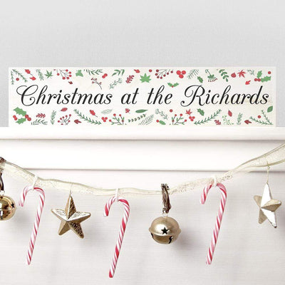 Treat Christmas Decorations Personalised Holly Festive Christmas Mantle Decoration