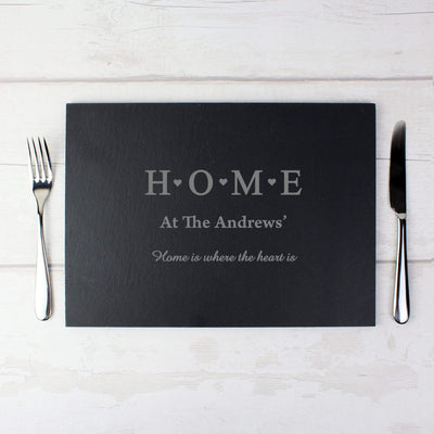 Personalised Memento Kitchen, Baking & Dining Gifts Personalised HOME Slate Rectangle Placemat