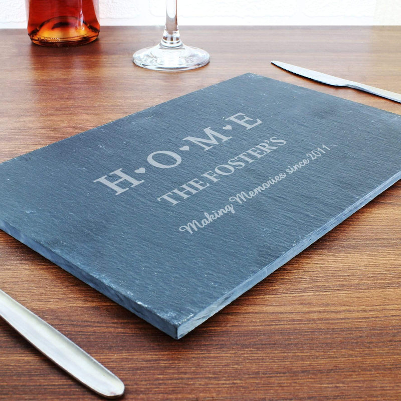 Personalised Memento Kitchen, Baking & Dining Gifts Personalised HOME Slate Rectangle Placemat