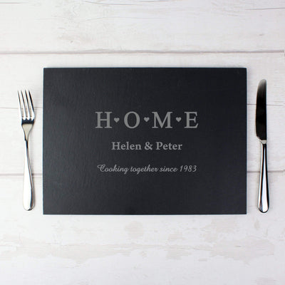 Personalised Memento Kitchen, Baking & Dining Gifts Personalised HOME Slate Rectangle Placemat