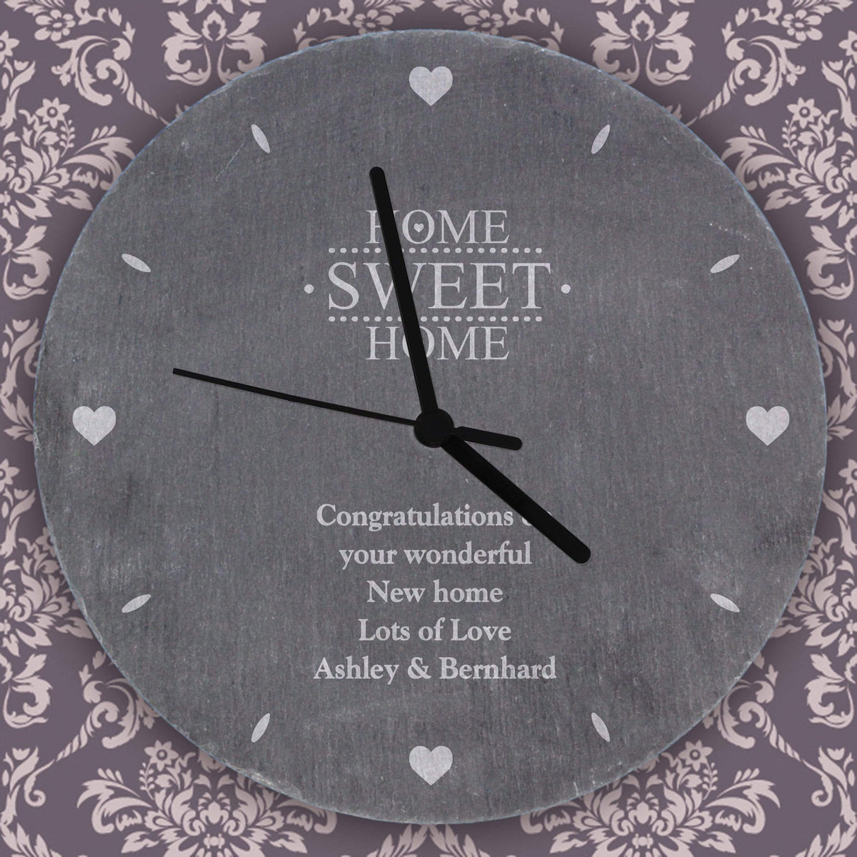 Personalised Memento Clocks & Watches Personalised Home Sweet Home Slate Clock