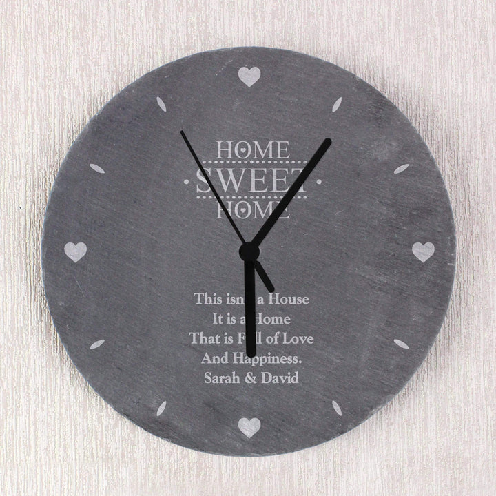 Personalised Memento Clocks &amp; Watches Personalised Home Sweet Home Slate Clock