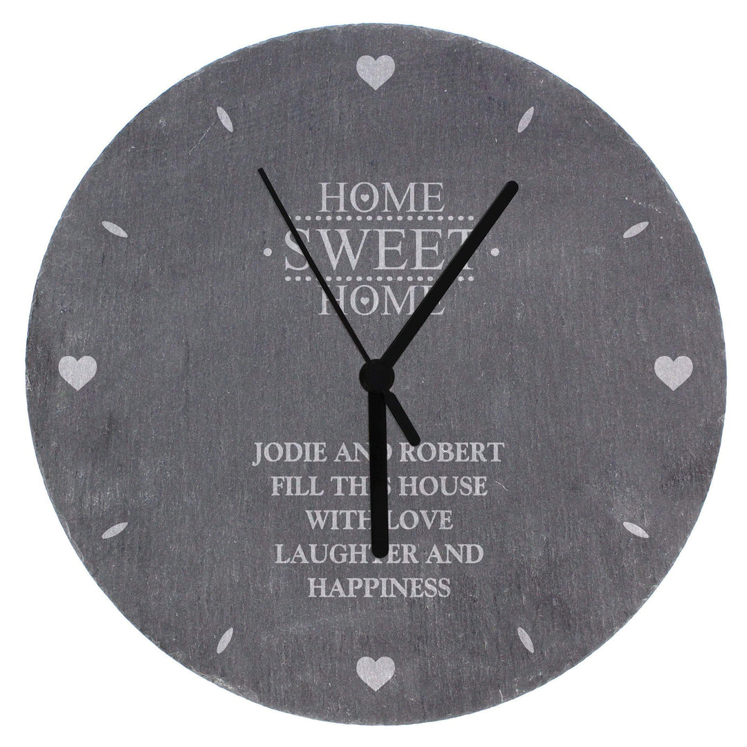 Personalised Memento Clocks &amp; Watches Personalised Home Sweet Home Slate Clock