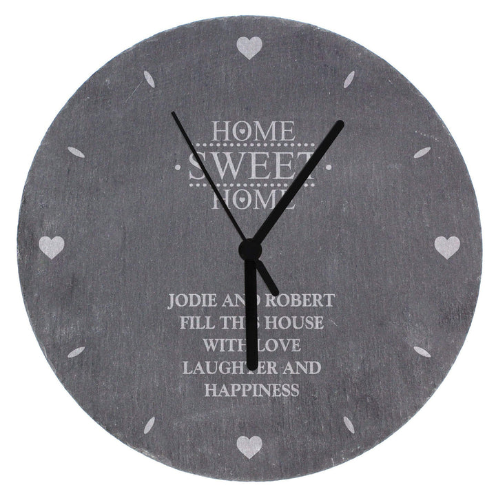 Personalised Memento Clocks &amp; Watches Personalised Home Sweet Home Slate Clock