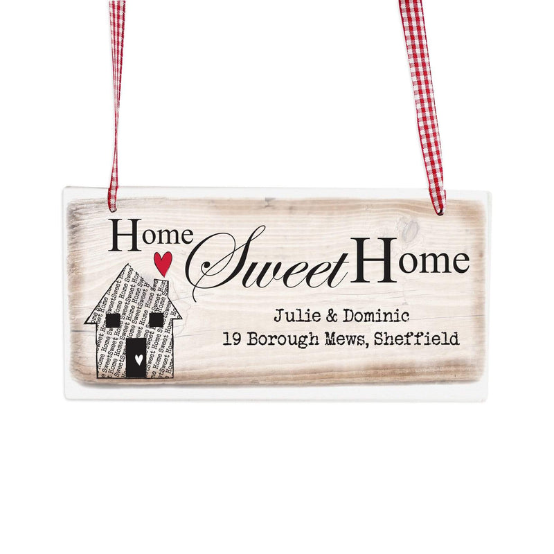 Personalised Memento Wooden Personalised Home Sweet Home Wooden Sign