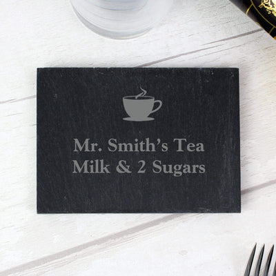 Personalised Memento Kitchen, Baking & Dining Gifts Personalised Hot Drink Motif Single Slate Coaster