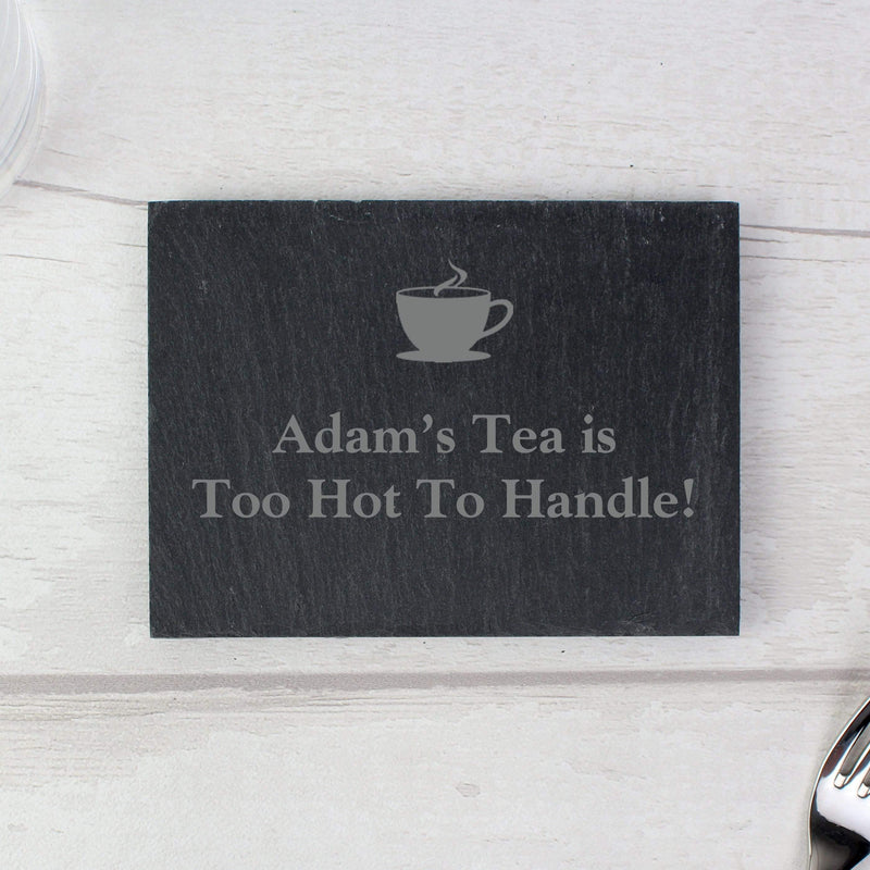 Personalised Memento Kitchen, Baking & Dining Gifts Personalised Hot Drink Motif Single Slate Coaster