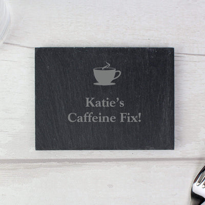 Personalised Memento Kitchen, Baking & Dining Gifts Personalised Hot Drink Motif Single Slate Coaster