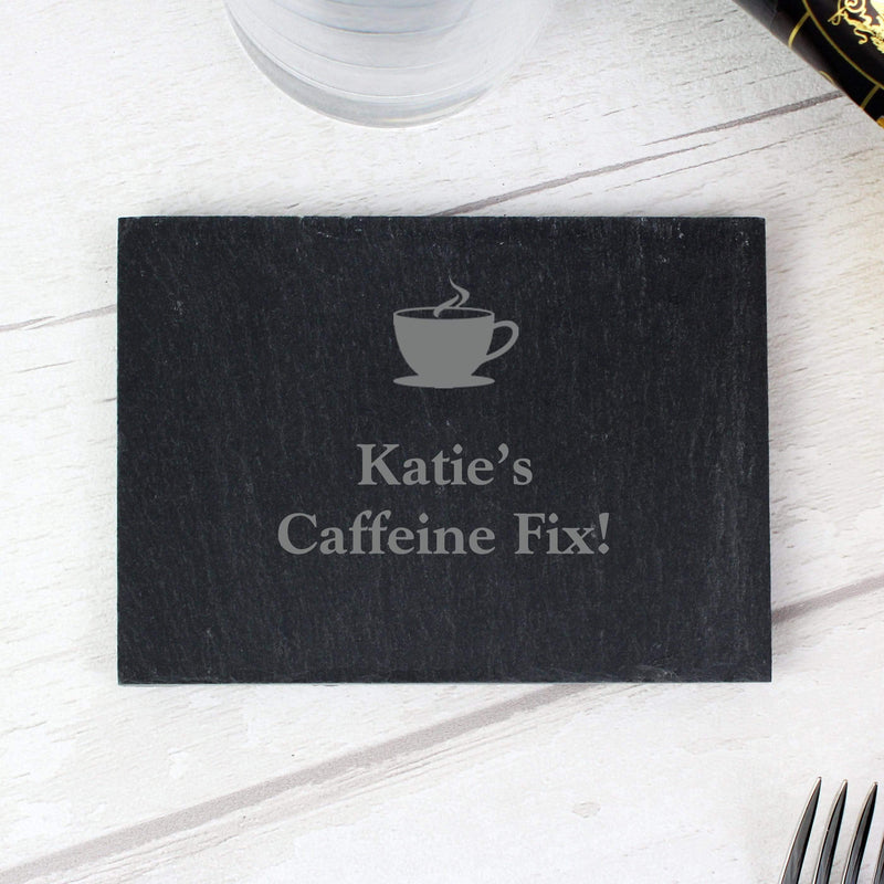 Personalised Memento Kitchen, Baking & Dining Gifts Personalised Hot Drink Motif Single Slate Coaster