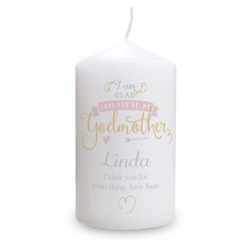 Personalised Memento Candles & Reed Diffusers Personalised I Am Glad... Godmother Candle