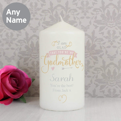 Personalised Memento Candles & Reed Diffusers Personalised I Am Glad... Godmother Candle