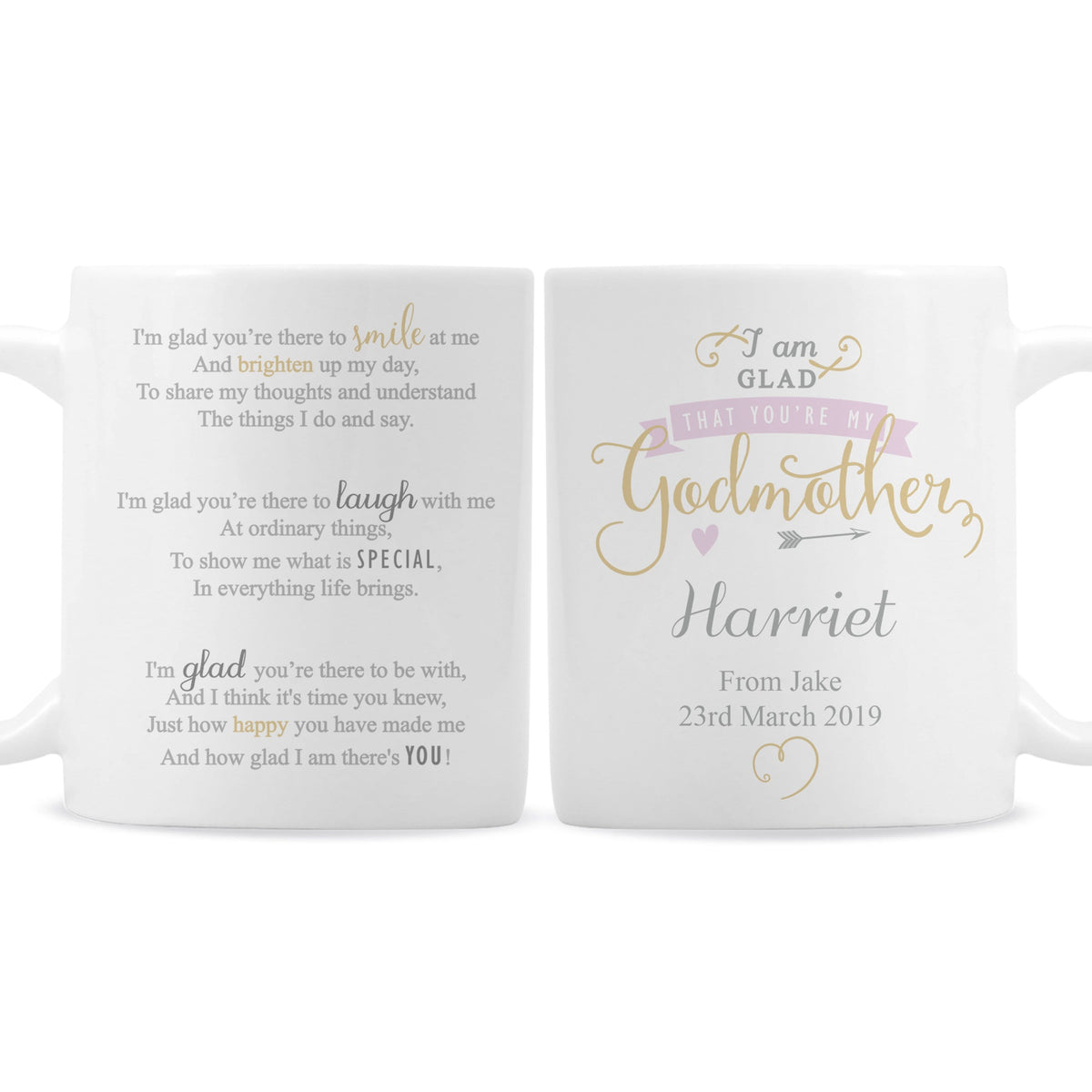 Personalised Memento Mugs Personalised I Am Glad... Godmother Mug