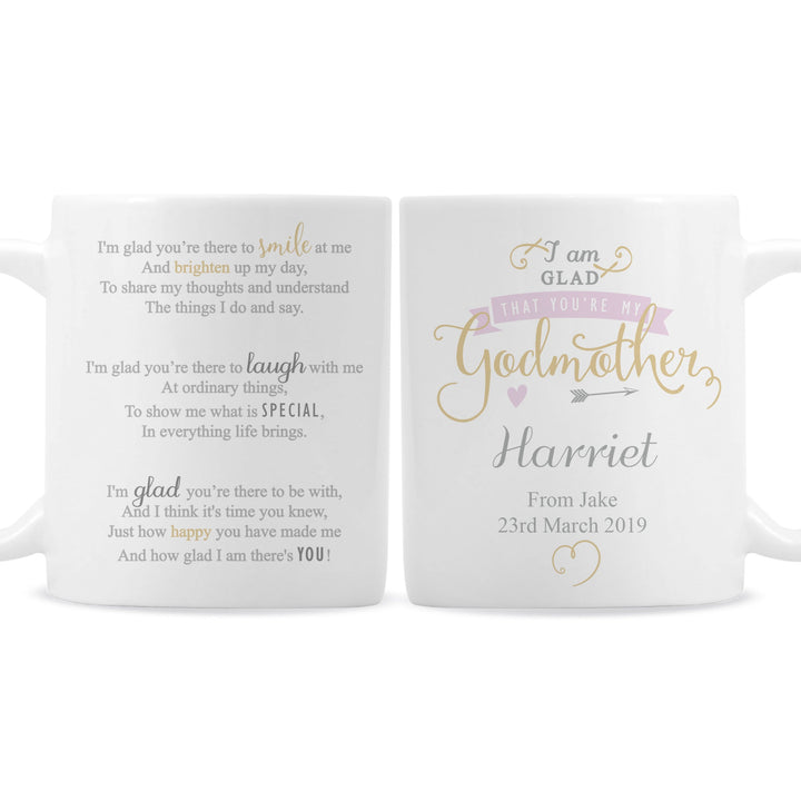 Personalised Memento Mugs Personalised I Am Glad... Godmother Mug
