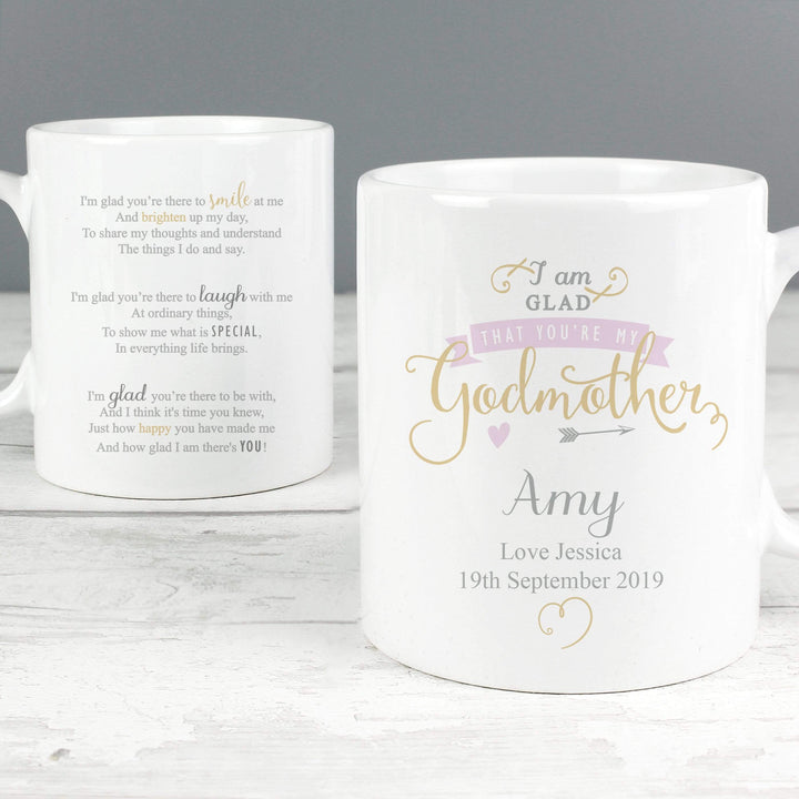 Personalised Memento Mugs Personalised I Am Glad... Godmother Mug